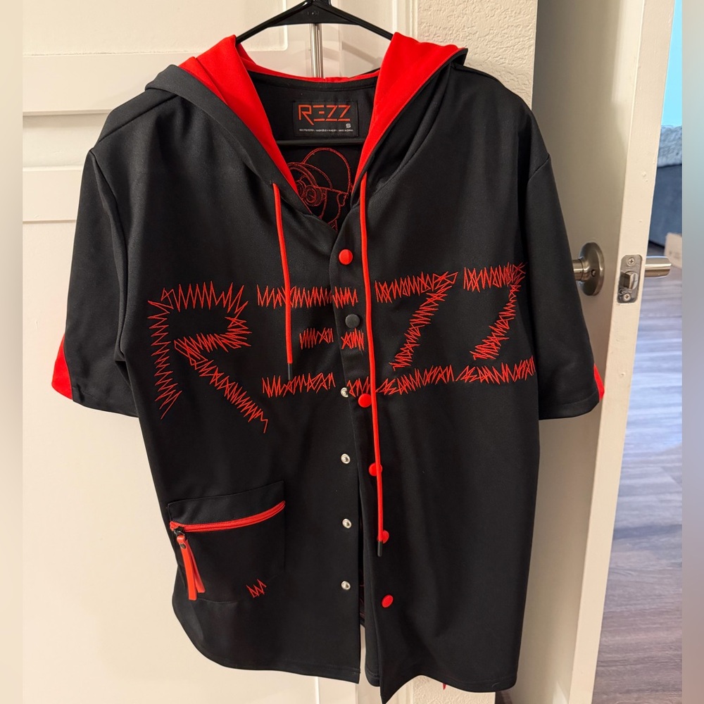 Rezz Black and Red Hooded Shirt